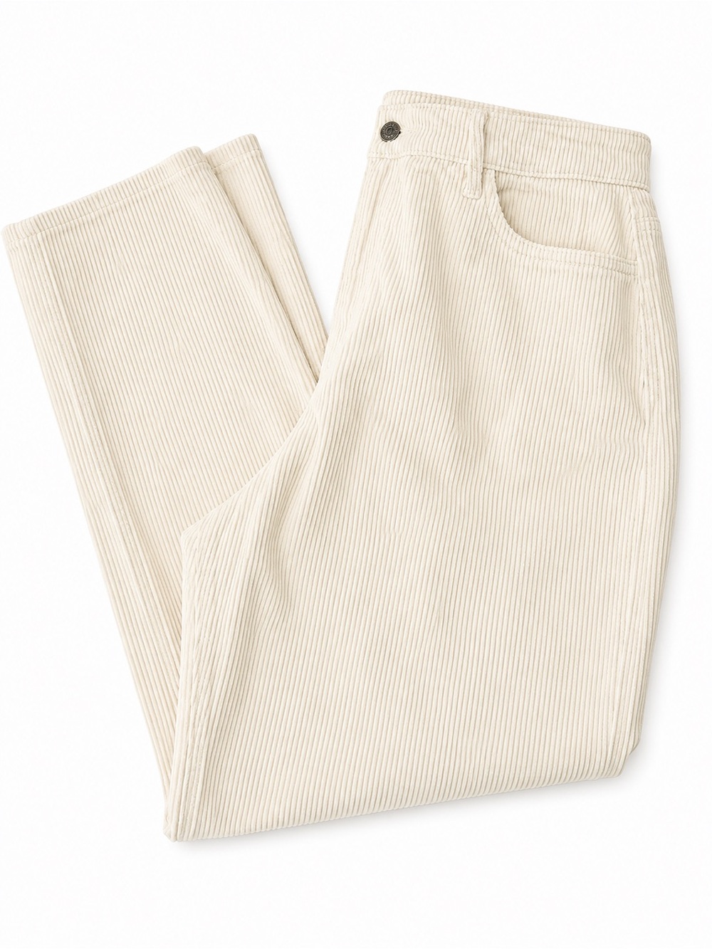 Hollister Women's Wide Leg Corduroy Pants in Light Cream